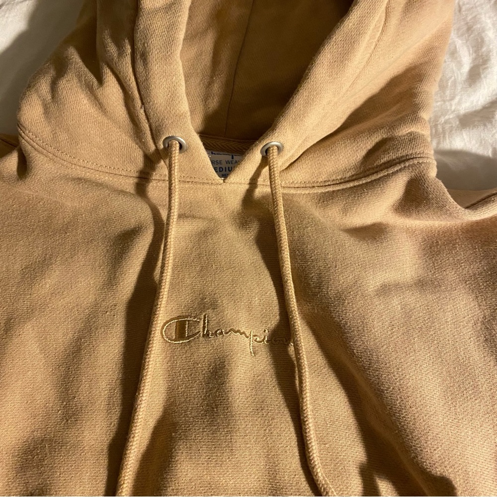 Champion Reverse Weave Hoodie Tan